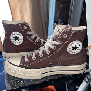 Brown Customized Converse Platforms